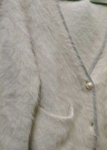 Fluffy White Cardigan