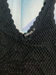 Black Crochet Top