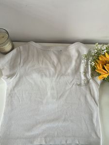 Ribbed Crop Top with Buttons