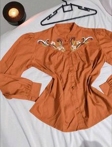 🇰🇷 Korean Embroidery Button Up Blouse Top