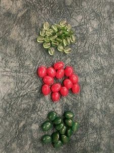 Vintage Glass Beads - Red, Green, Olive