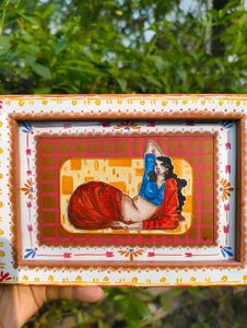 Hand-painted Painting Of A Lady With Frame