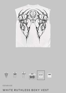 GENRAGE White Ruthless Boxy Vest