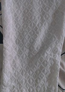 Peach Embroidered Kurta With Chikankari Pant