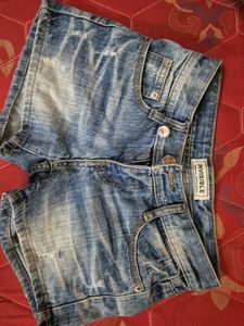 Distressed Denim Shorts