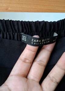 ZARA Black Lace Trim Pants