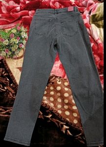 Charcoal Boyfriend Fit High Rise Jeans