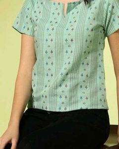 Cute Green Printed Top