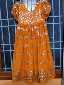 Girls&#39; Festive Orange Dress 5to7 Age