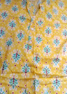 Yellow Printed Kurta