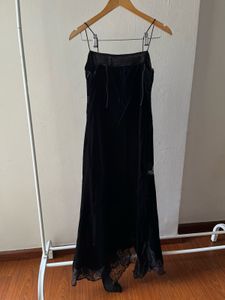 🖤Y2K Black Velvet &amp; Lace Maxi Dress 🖤