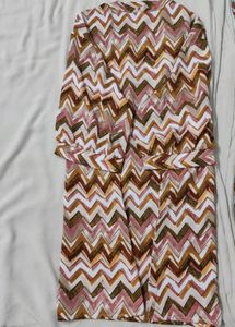 Multi Colour V Neck Silk Blend Top - Long Sleeves