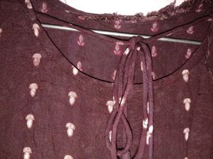 Brown Print Midi Dress