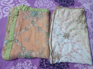 Beautiful 2 Ombre Embroidered dupatta