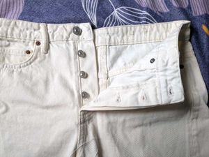 Zara White Denim Shorts