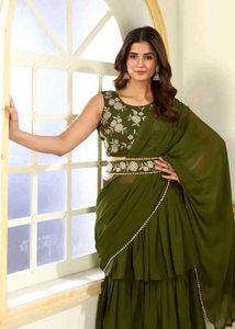 **Ruffle Sarees With Belt**