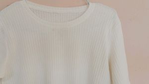 White Ribbed Crop Top 🤍