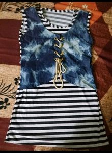 Striped & Denim Top