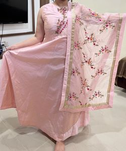 Pink Embroidered Anarkali Suit