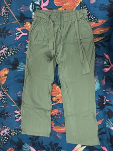 Olive Green Casual Pants