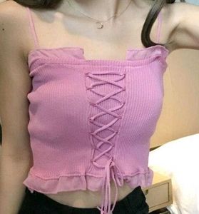 Pink Corset Style Tank Top