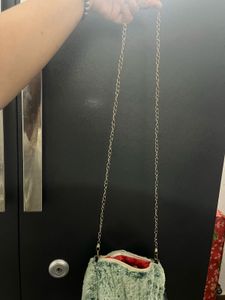 Fuzzy Green Chain Bag