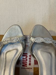 Metro Embellished Silver Heels