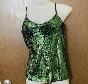 Green Sequin Tank Top