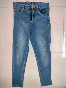 Dark Blue Torn Skinny Zudio Jeans For Women