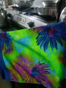 Colorful Floral Print T-Shirt Swim Costume For Kid