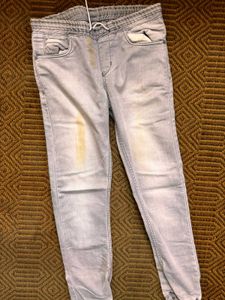 Gray Denim Joggers
