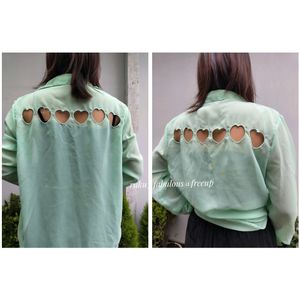 Mint Green Women Shirt With Cute Back Design