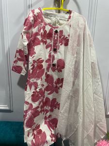 Floral Print Kurta with Dupatta
