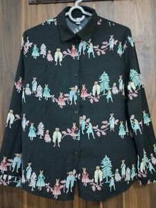 Novelty Print Button-Down Shirt