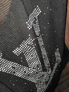 Black Rhinestone Embellished Top