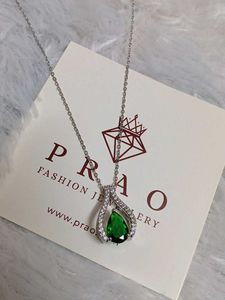 Emerald Teardrop Pendant Necklace