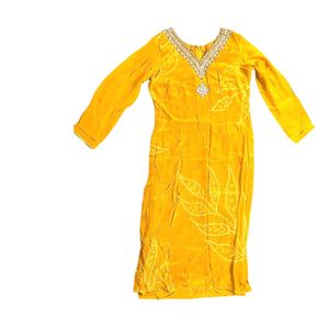 Vintage Mustard Embellished Dress