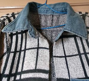sweater With Denim Design
