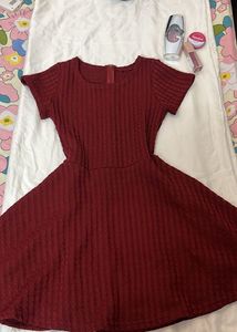 Cute Maroon Skater Dress