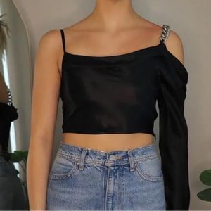 ZARA Black One-Shoulder Top