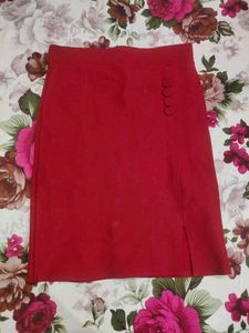 Burgundy A-Line Mini Skirt