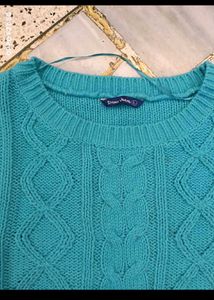 Blue Knitted Warm Sweater