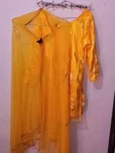 Yellow Embellish Indian Dress Sharara Weding Nikha