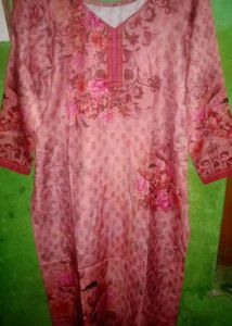 Elegant Pink Floral Kurta with salwar set