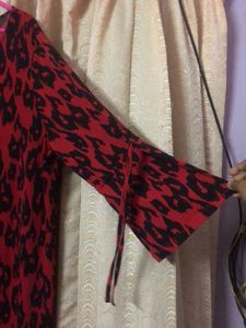Imported Top/Tunic Red Leopard Prints