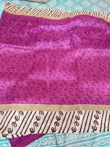 Elegant Pink Paisley Saree