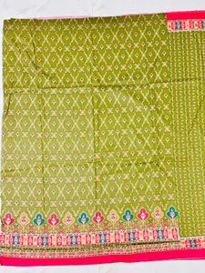 Green Printed Salwar Kameez Fabric