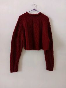 Cable Knit Cropped Pullover
