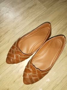 Brown Woven Flats