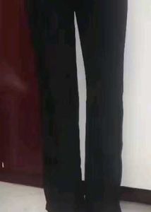 High Waist Elastic Band Black Trousers Women